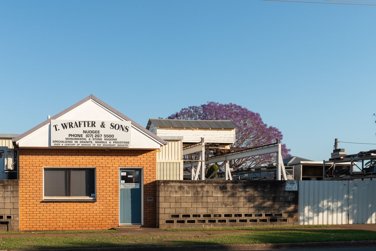 T. Wrafter & Sons Brisbane stonemasons factory at Nudgee.